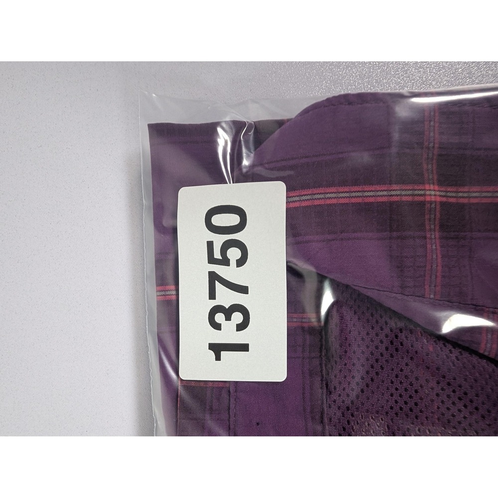 Columbia Shirt Womens Large Purple Plaid Omni-Shade Short Sleeve Outdoor Hiking - Picture 10 of 10